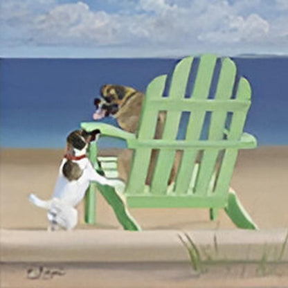 Dogs At The Beach Unframed Print Wall Art