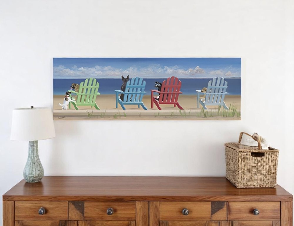Dogs At The Beach Unframed Print Wall Art
