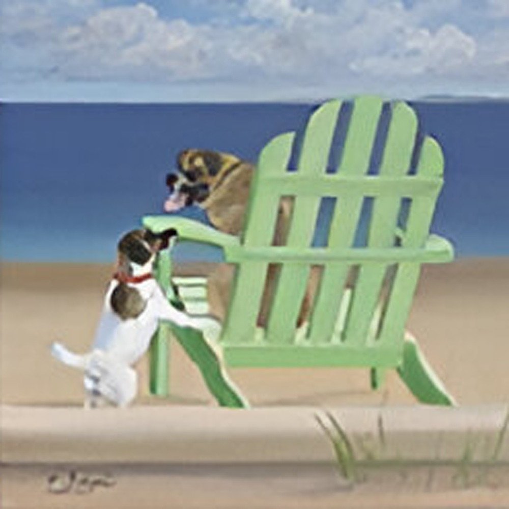 Dogs At The Beach Unframed Print Wall Art