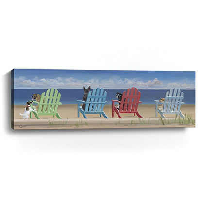 Dogs At The Beach Unframed Print Wall Art