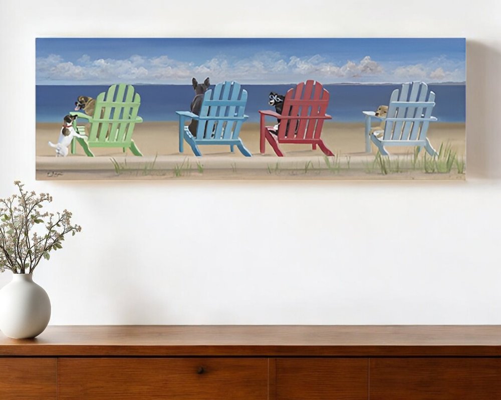 Dogs At The Beach Unframed Print Wall Art