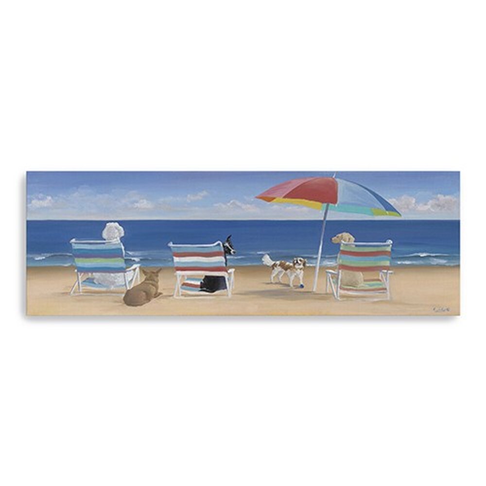 Dogs Perfect Beach Day Unframed Canvas Wall Art