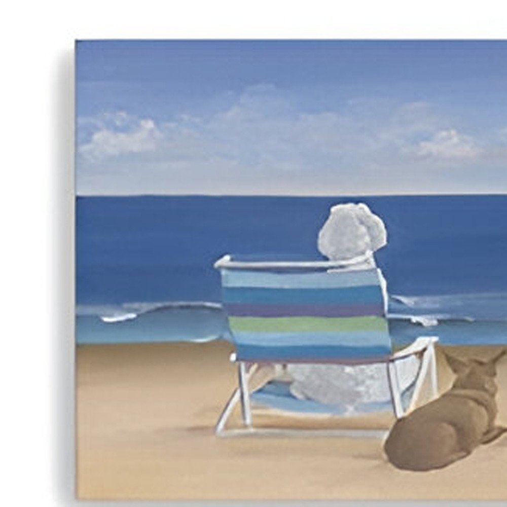 Dogs Perfect Beach Day Unframed Canvas Wall Art