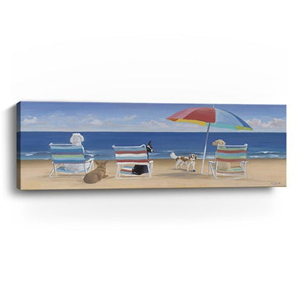 Dogs Perfect Beach Day Unframed Canvas Wall Art