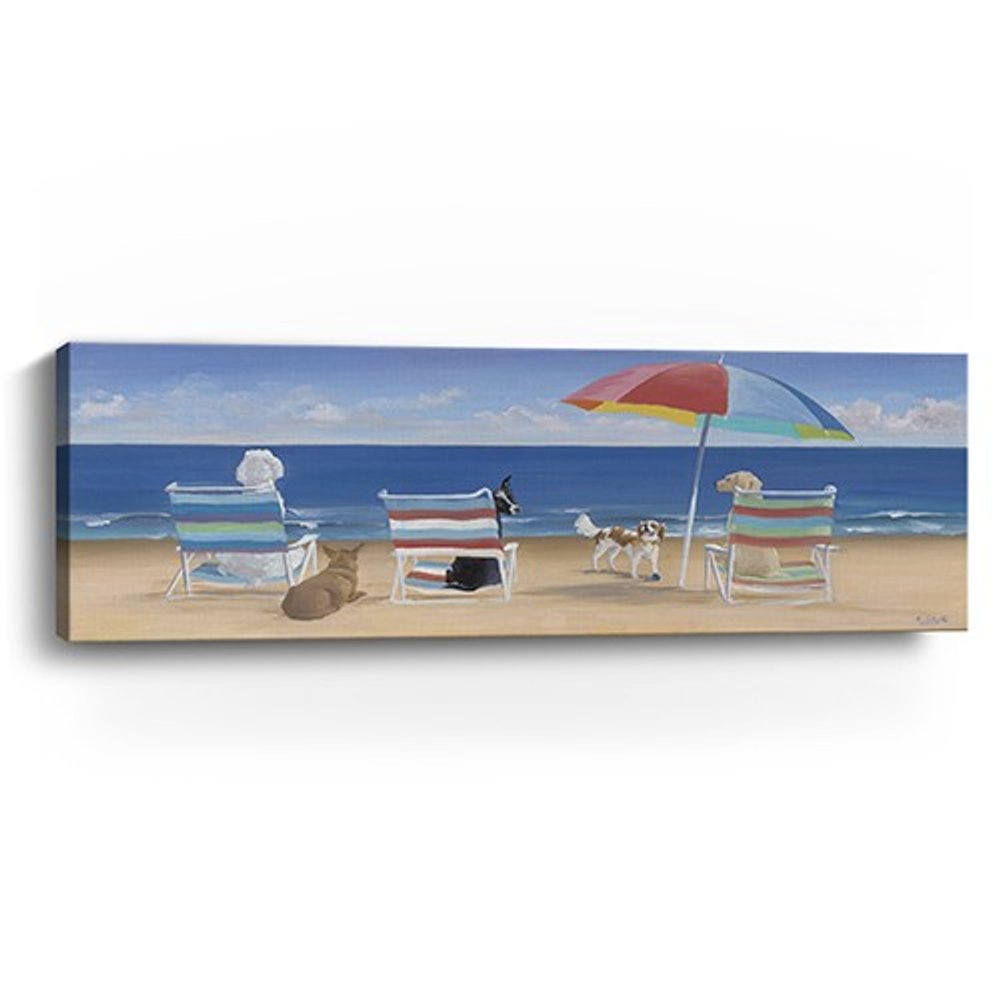 Dogs Perfect Beach Day Unframed Canvas Wall Art