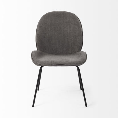 Gray and Black Fabric Dining Side Chair