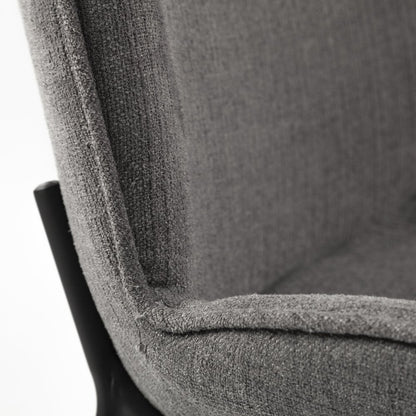 Gray and Black Fabric Dining Side Chair