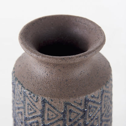 7" Brown Abstract Cylinder Ceramic Table Vase