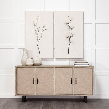 8" White Abstract Cylinder Ceramic Table Vase