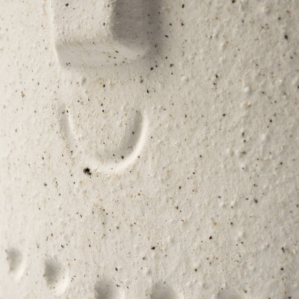 7" White Abstract Cylinder Ceramic Table Vase