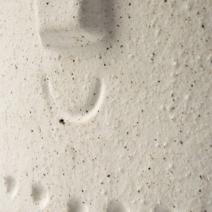 7" White Abstract Cylinder Ceramic Table Vase