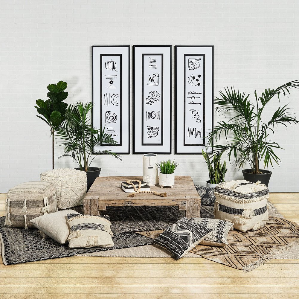 7" White Abstract Cylinder Ceramic Table Vase