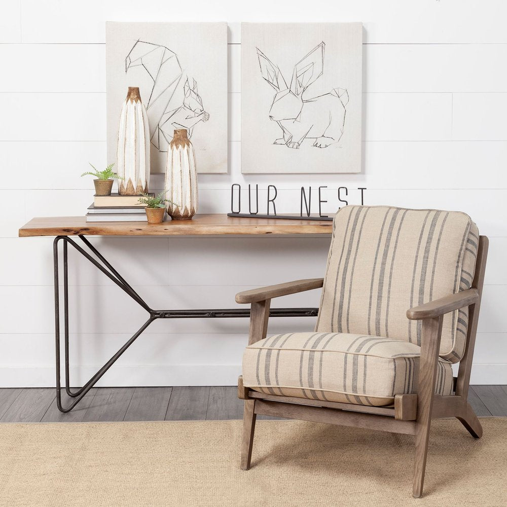 18" Brown And White Abstract Cylinder Ceramic Table Vase