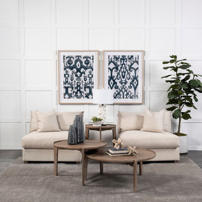 16" Navy Blue And White Abstract Ceramic Table Vase