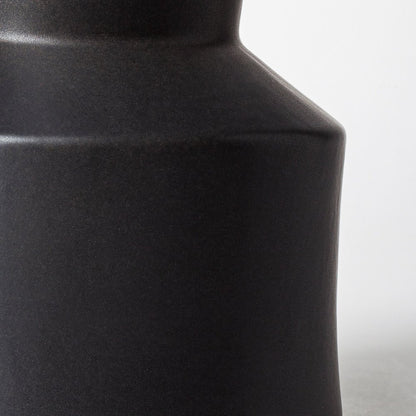 9" Black Abstract Cylinder Ceramic Table Vase