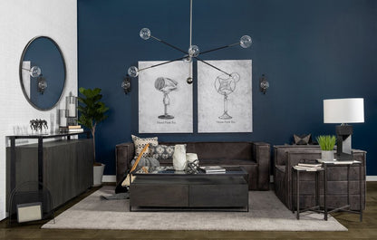 8" Gray Abstract Cylinder Crystal Glass Table Vase