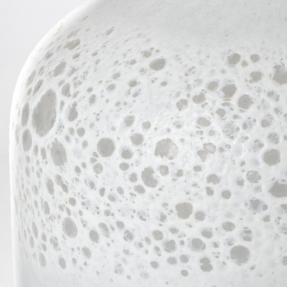 8" White Abstract Cylinder Crystal Glass Table Vase