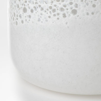 8" White Abstract Cylinder Crystal Glass Table Vase