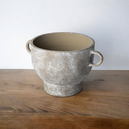 7" Brown Abstract Cylinder Ceramic Table Vase