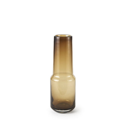 12" Brown Cylinder Crystal Glass Table Vase