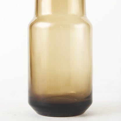 12" Brown Cylinder Crystal Glass Table Vase