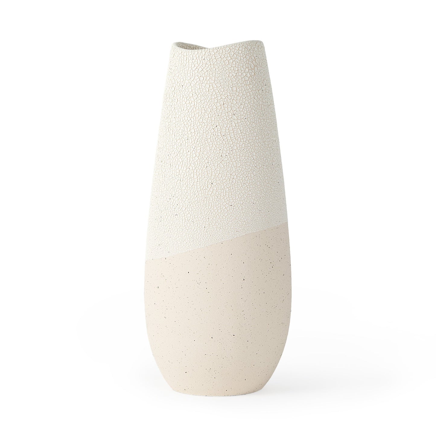 Blush Two Tone Organic Crackle Glaze Ceramic Vase