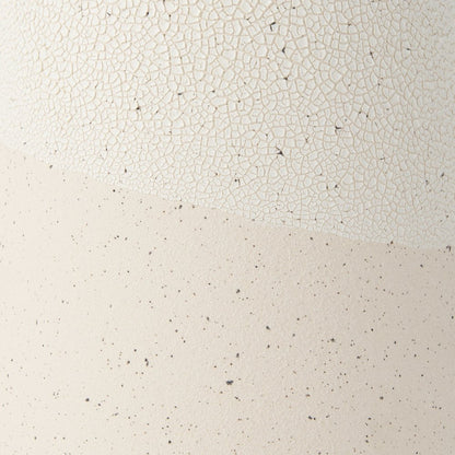 14" Cream Abstract Cylinder Ceramic Table Vase