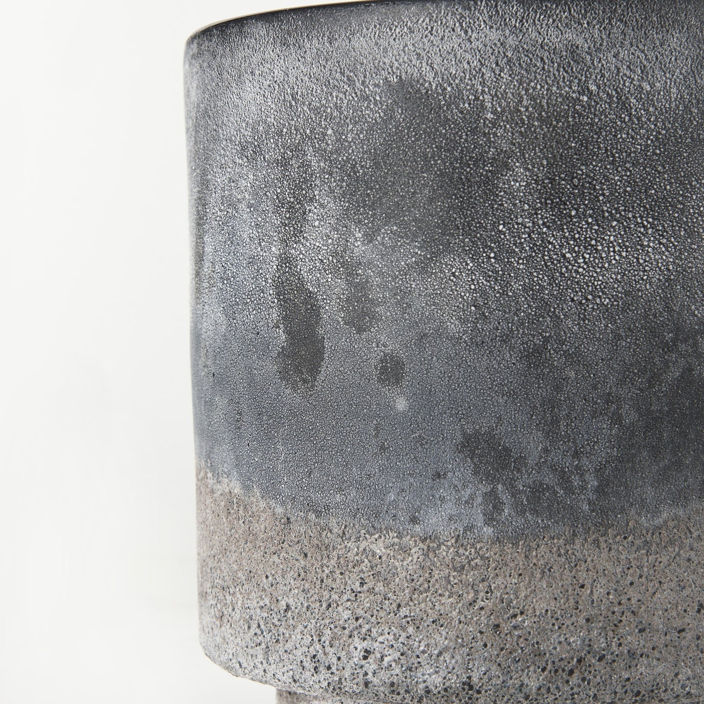 9" Black Brown and Gray Ombre Textured Ceramic Vase