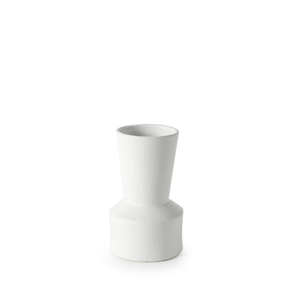9" White Abstract Cylinder Ceramic Table Vase