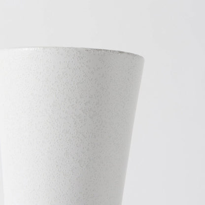 9" White Abstract Cylinder Ceramic Table Vase