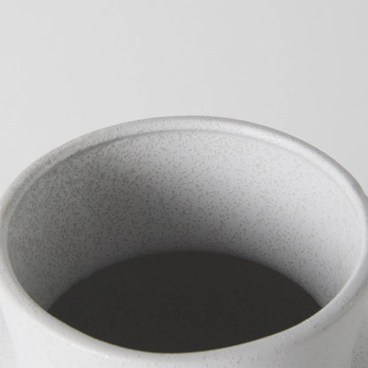11" White Abstract Cylinder Ceramic Table Vase