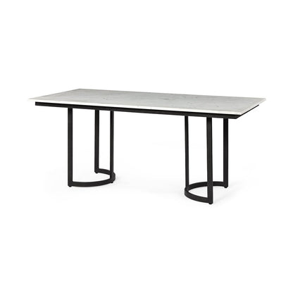 71" White And Black Dining Table