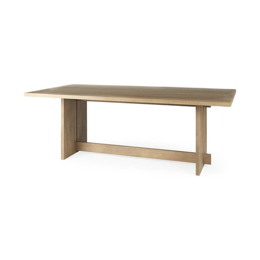 Light Brown Solid Wood Dining Table