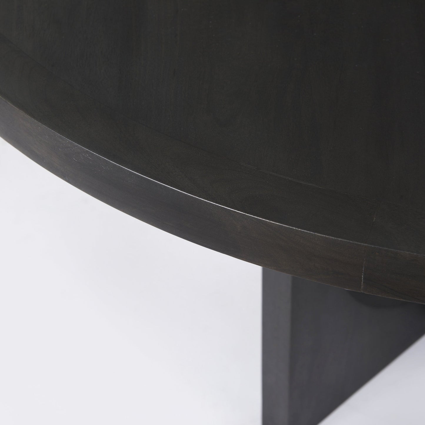 Black Wood Round Geometric Dining Table