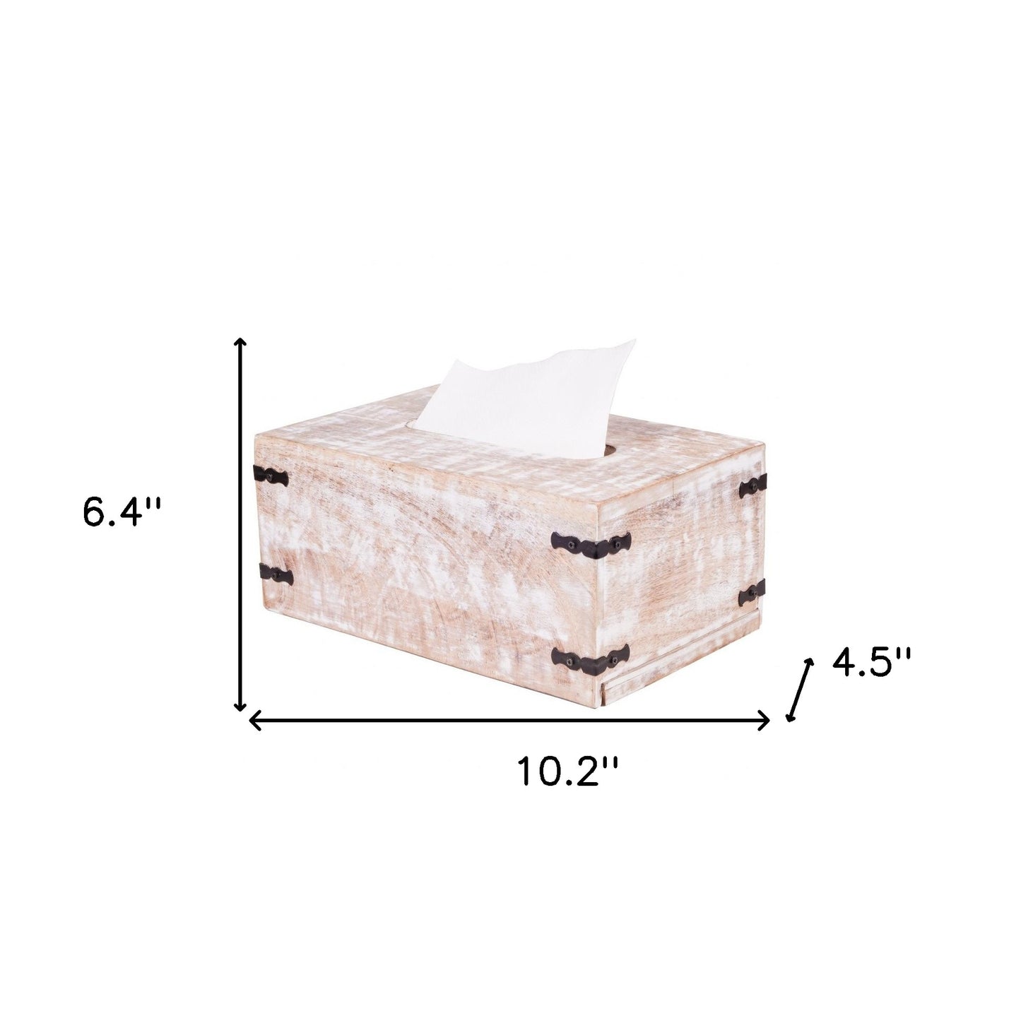 Dark Brown Mango Wood Rectangular Tissue Holder