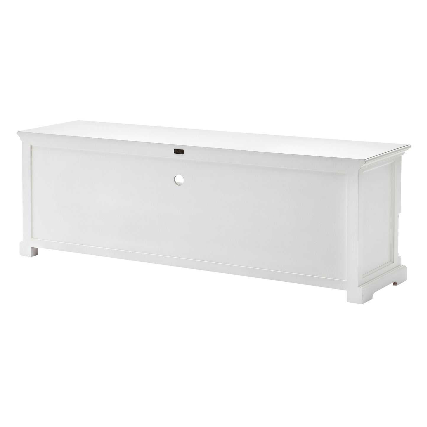 71" White Solid Console Table With Shelves And Drawers