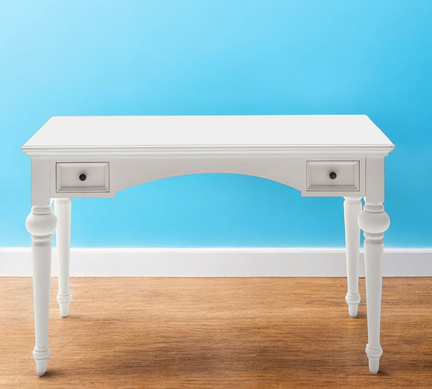 47" White Secretary Desk With Two Drawers