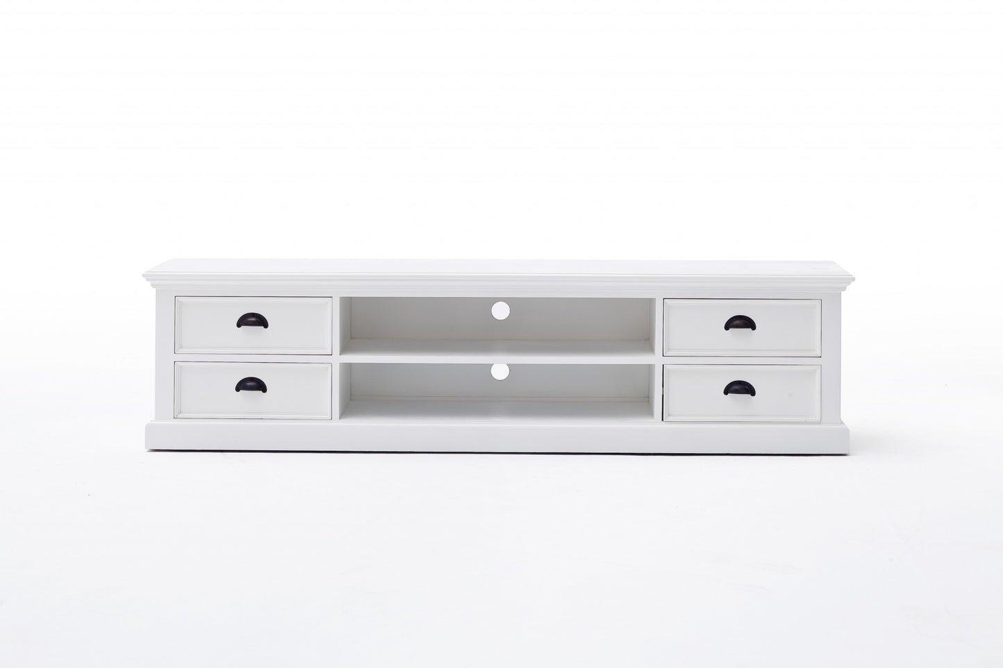 71" Classic White Entertainment Unit with Four Drawers