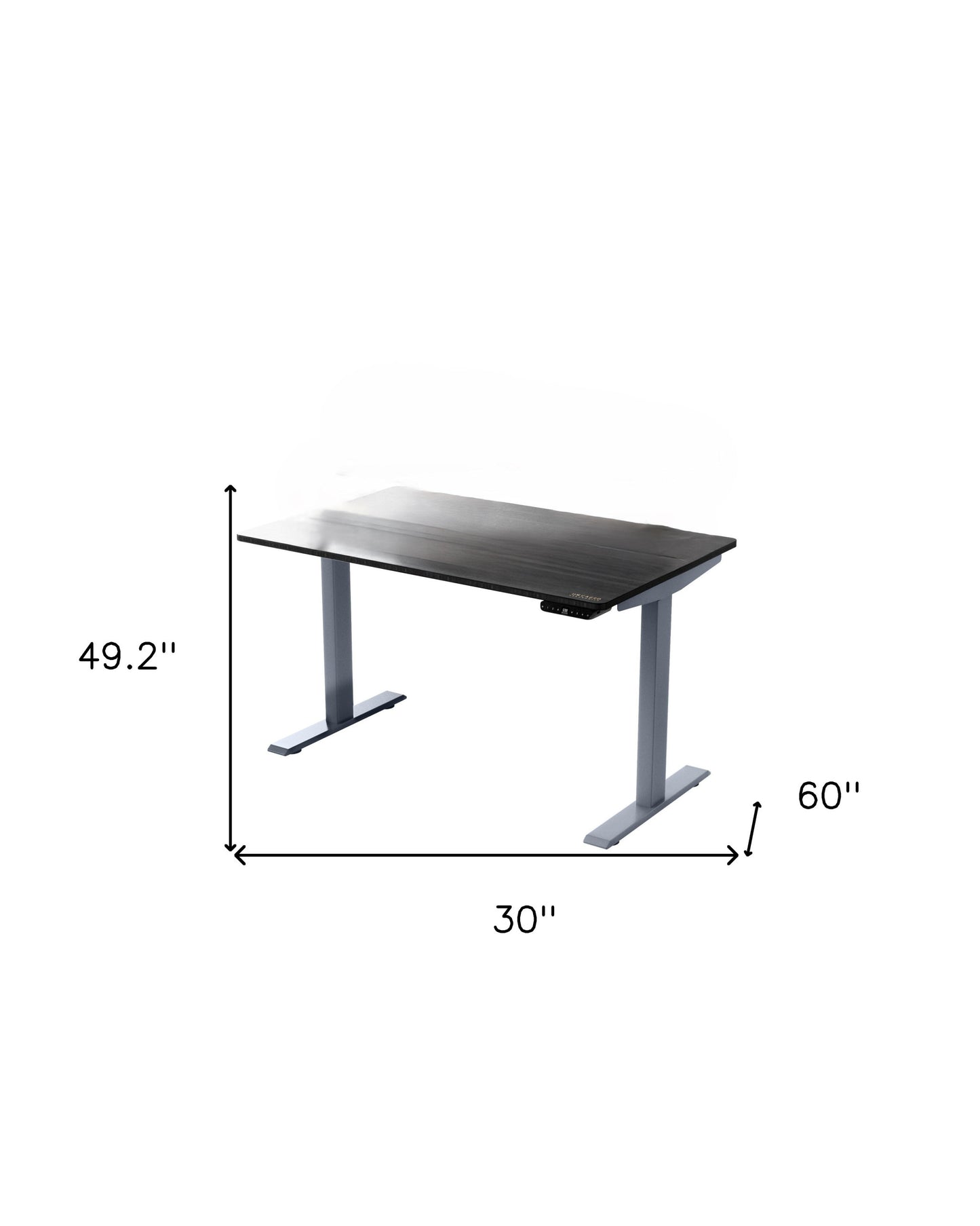 30" Adjustable Black and Gray Stainless Steel Standing Desk