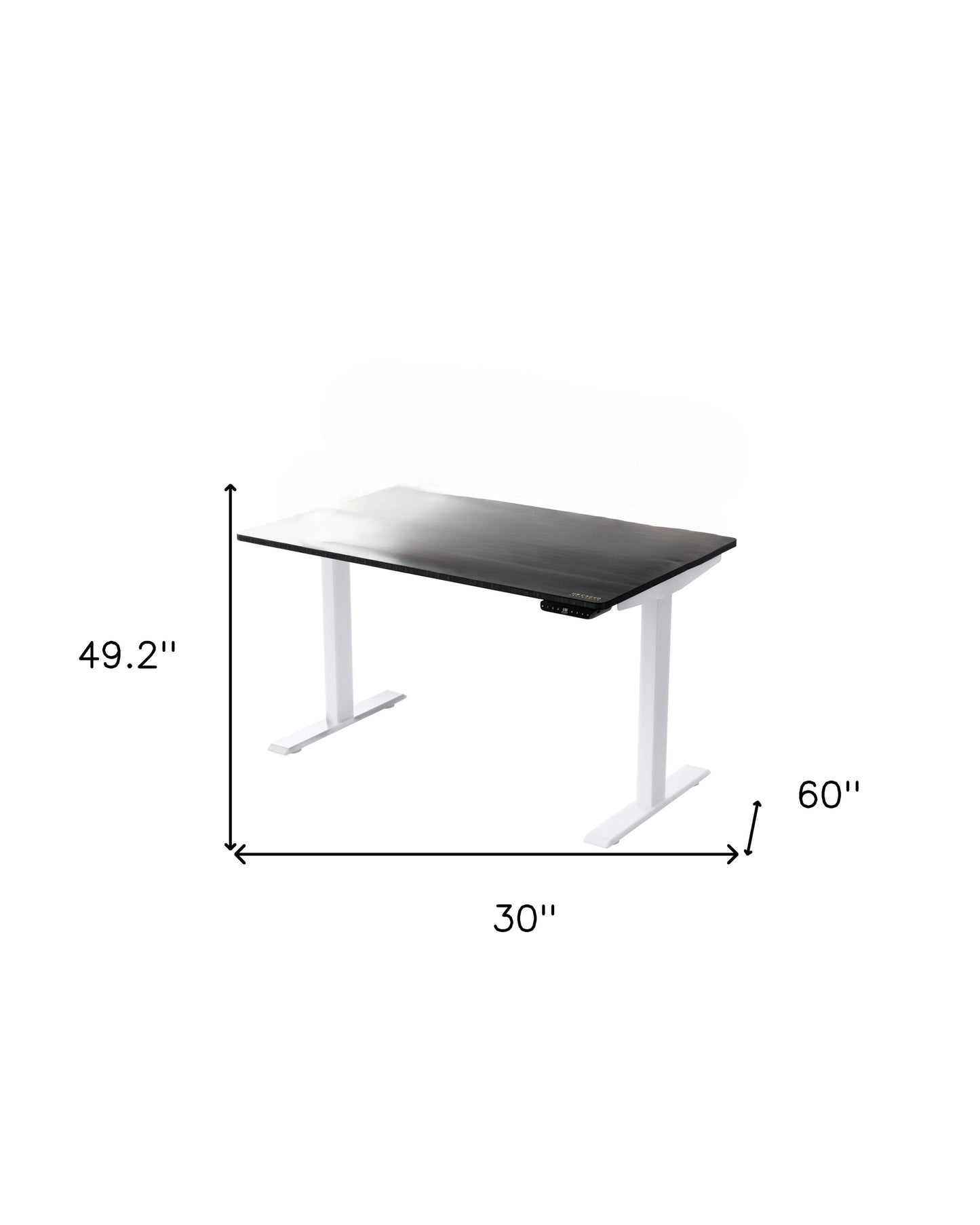 30" Adjustable Black and White Stainless Steel Standing Desk