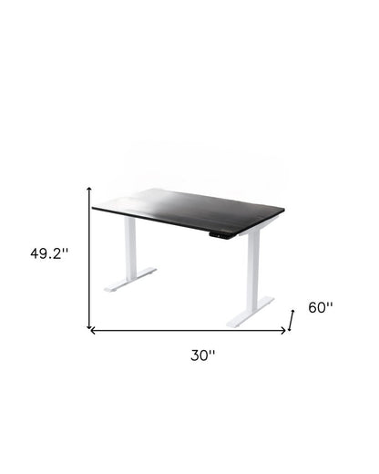 30" Adjustable Black and White Stainless Steel Standing Desk