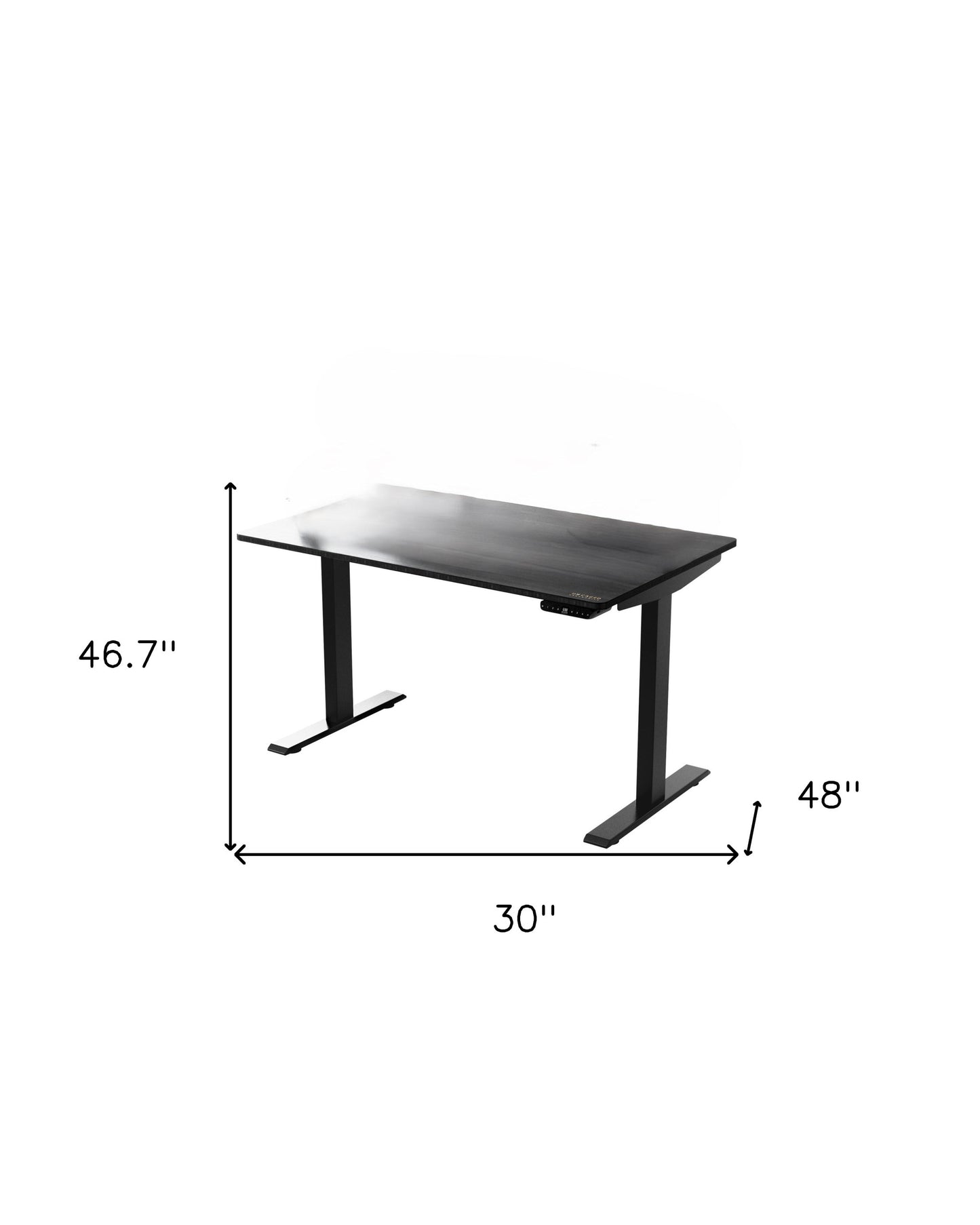 30" Adjustable Black Stainless Steel Computer Desk