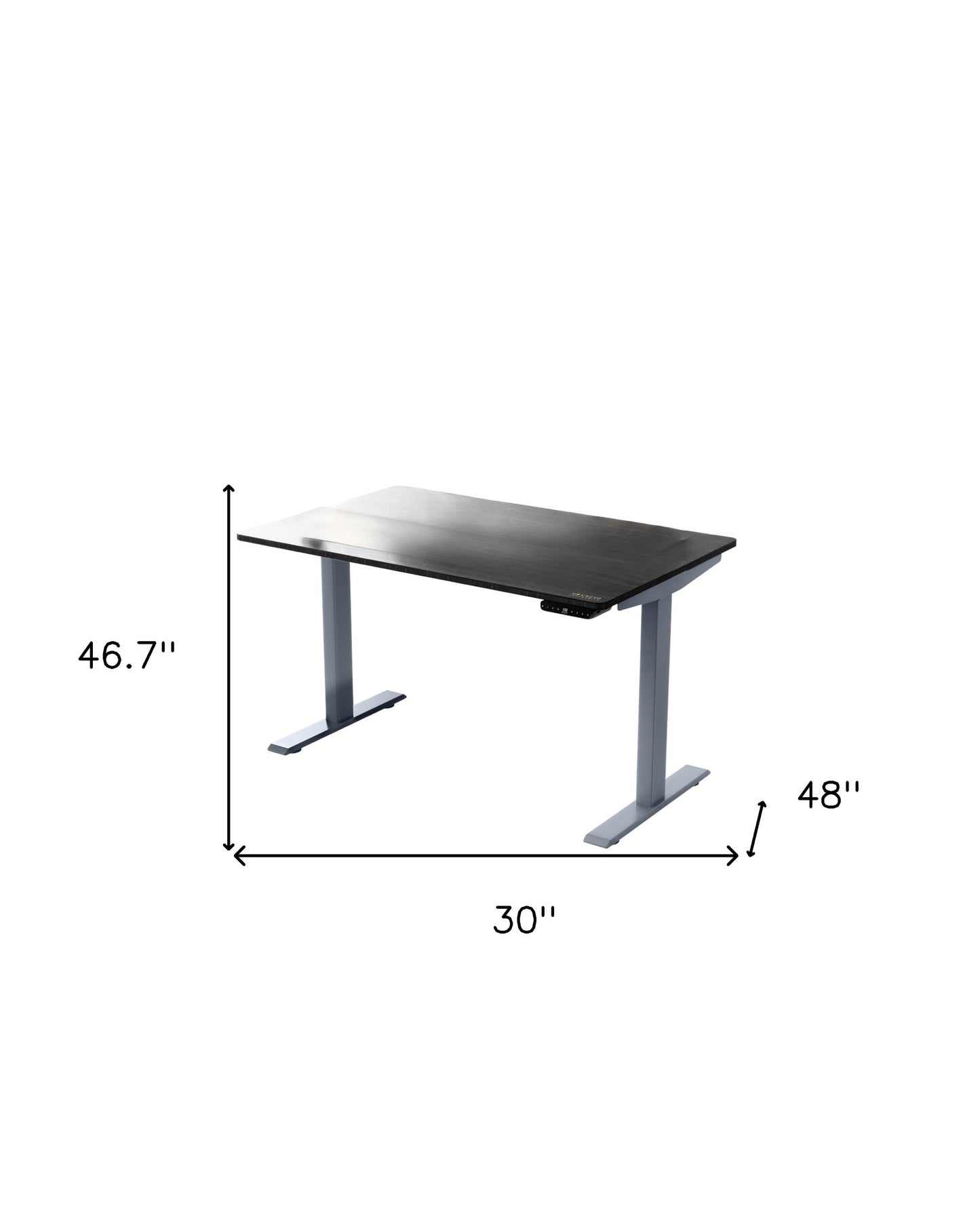 30" Adjustable Black and Gray Stainless Steel Computer Desk