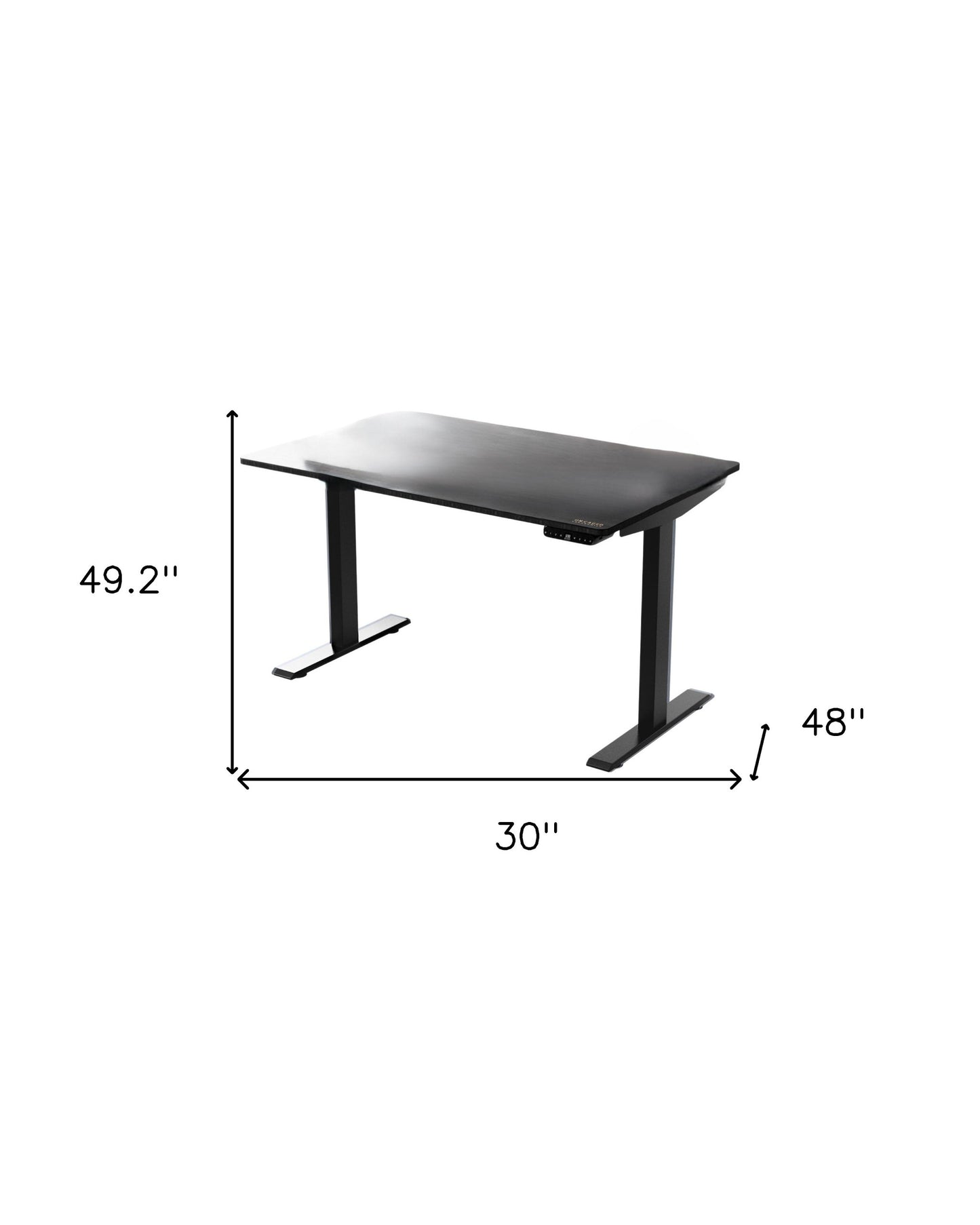 30" Adjustable Black Stainless Steel Computer Desk