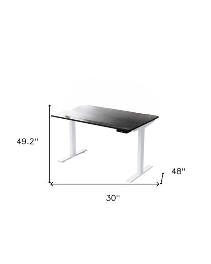 30" Adjustable Black and White Stainless Steel Computer Desk
