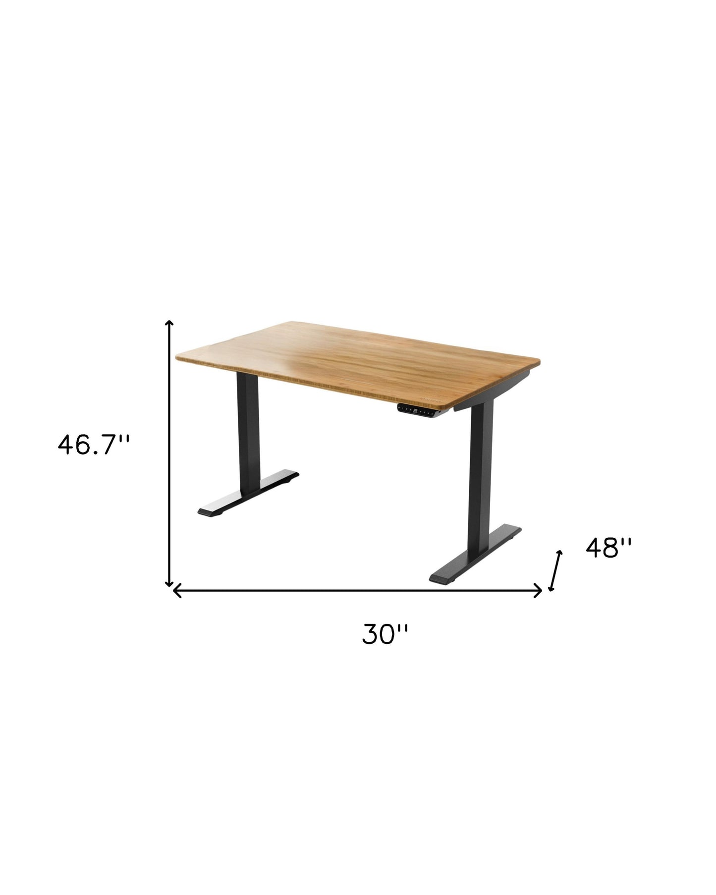 30" Adjustable Brown and Black Standing Desk