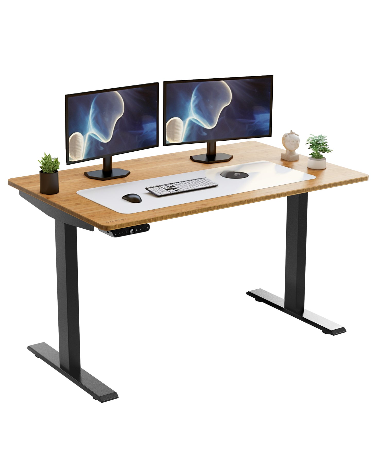 30" Adjustable Brown and Black Standing Desk