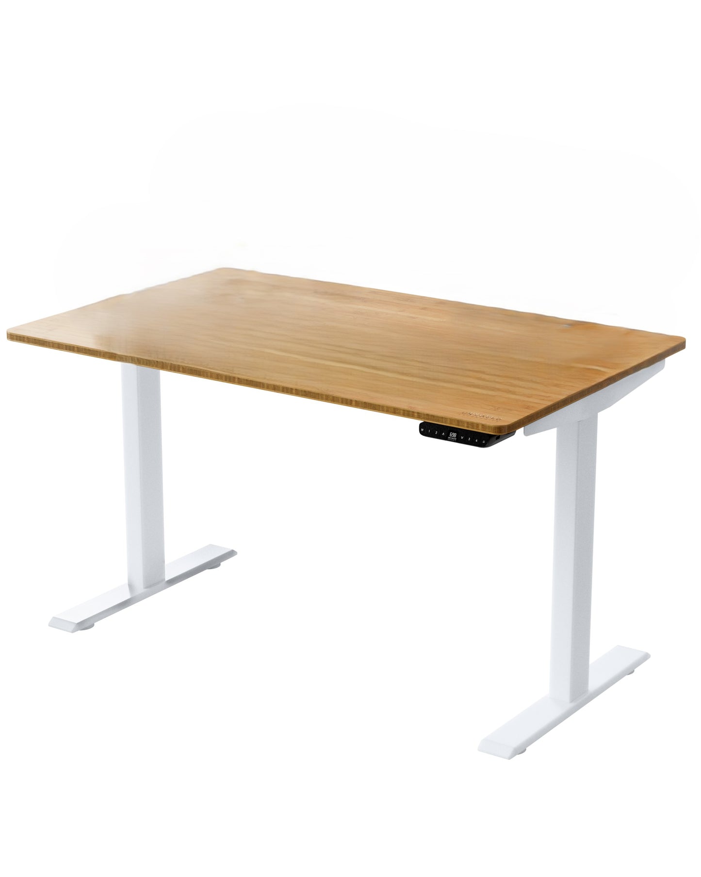 30" Adjustable Brown and White Stainless Steel Computer Desk