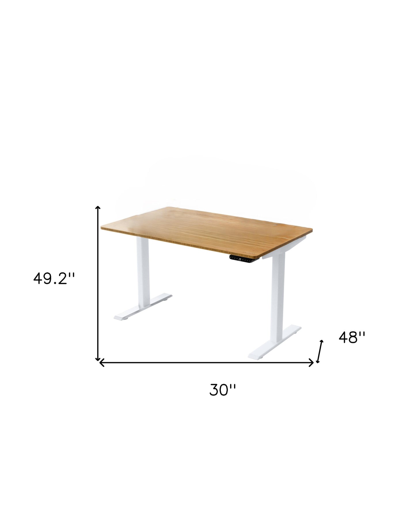 30" Adjustable Brown and White Stainless Steel Computer Desk