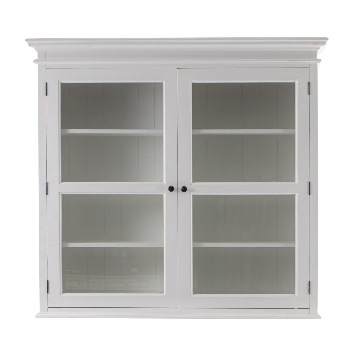 57" White Solid Wood Frame Dining Hutch With Twelve Shelves And Two Drawers